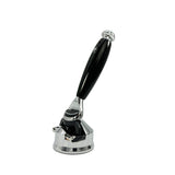 MÜHLE Edelharz Rasierer Schwarz mit Rasierer-Halter