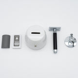 Rasierhobel Set Traditional Metall Schwarz