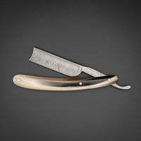Böker Rasiermesser mit Damaststahl Rasierklinge und einem Heft aus echtem Horn