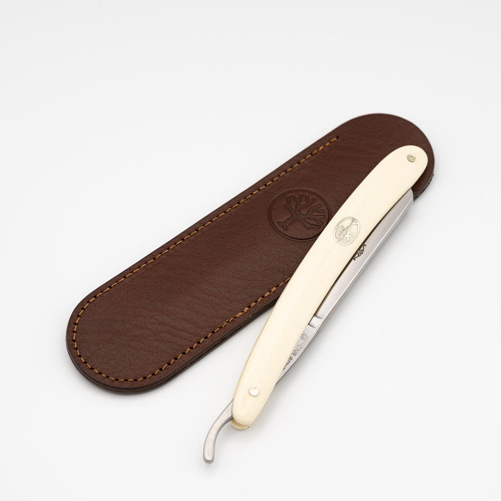 Böker Rasiermesser Etui in Dunkelbraun aus Ziegenleder