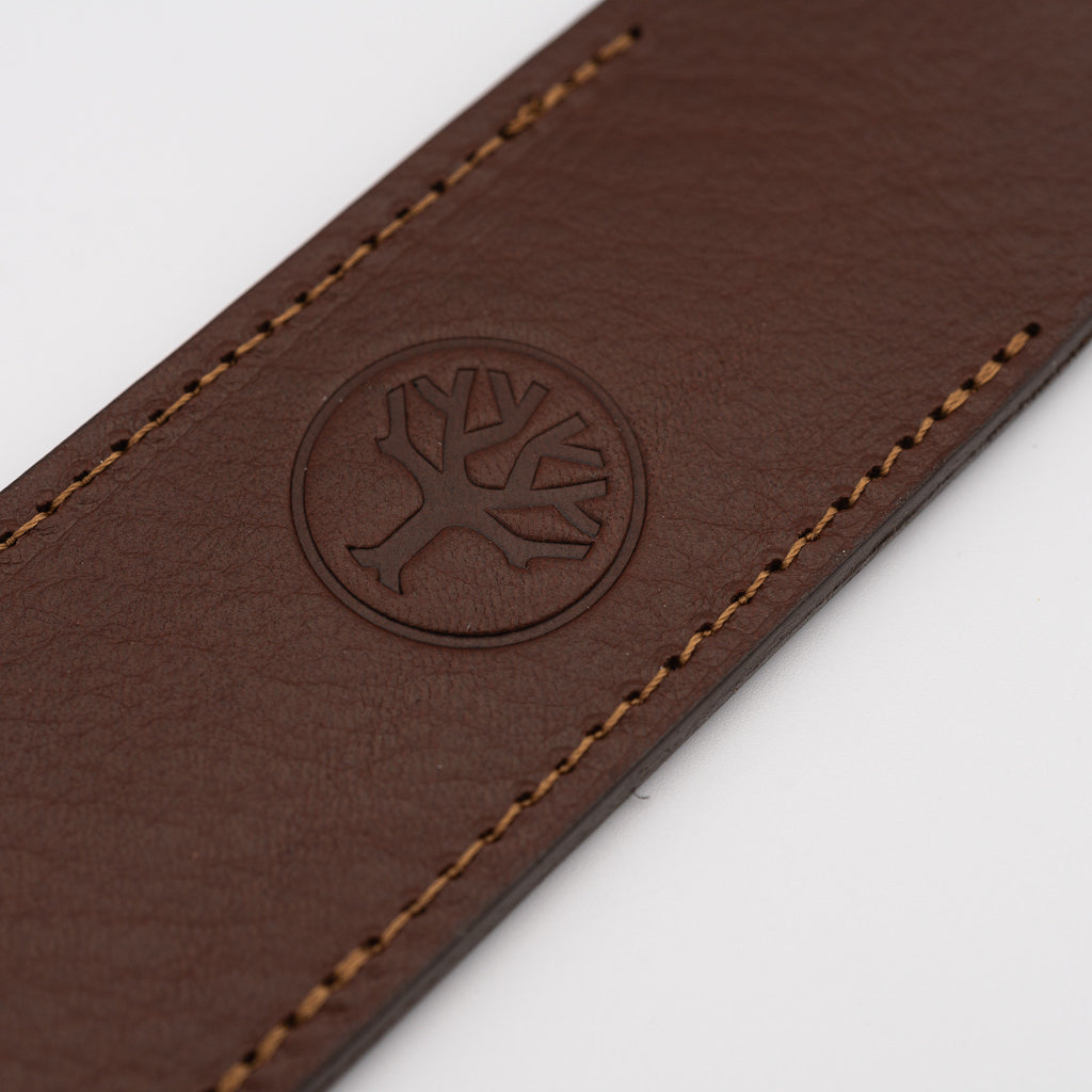 Detailaufnahme Böker Rasiermesser Etui in Dunkelbraun aus Ziegenleder