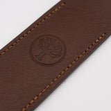 Detailaufnahme Böker Rasiermesser Etui in Dunkelbraun aus Ziegenleder