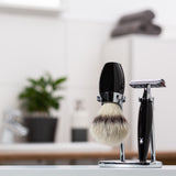 MÜHLE Kosmo Edelharz Schwarz Rasierset im Bad