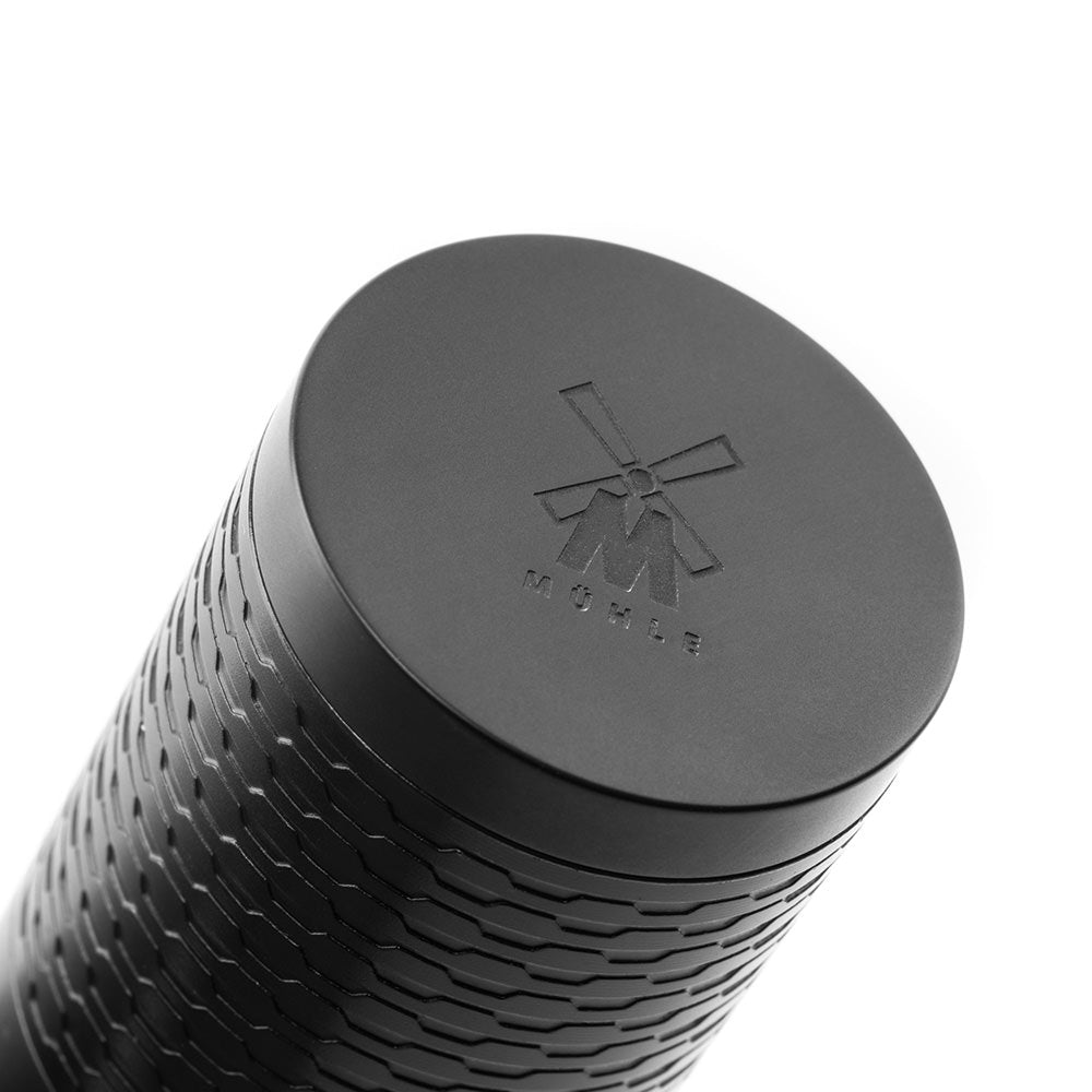 MÜHLE Rasierpinsel ROCCA - Griff aus schwarzem Edelstahl DLC