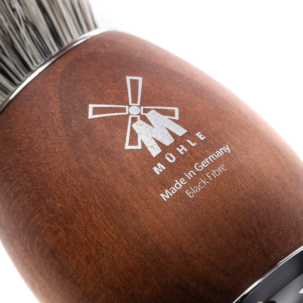 MÜHLE Rasierpinsel VIVO aus Pflaumenholz Detail Logo