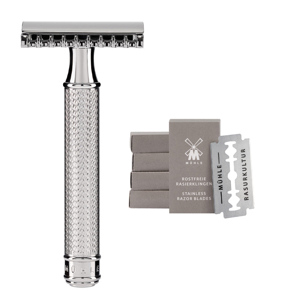 MÜHLE Rasierhobel TRADITIONAL R41 - offener Kamm Metall verchromt