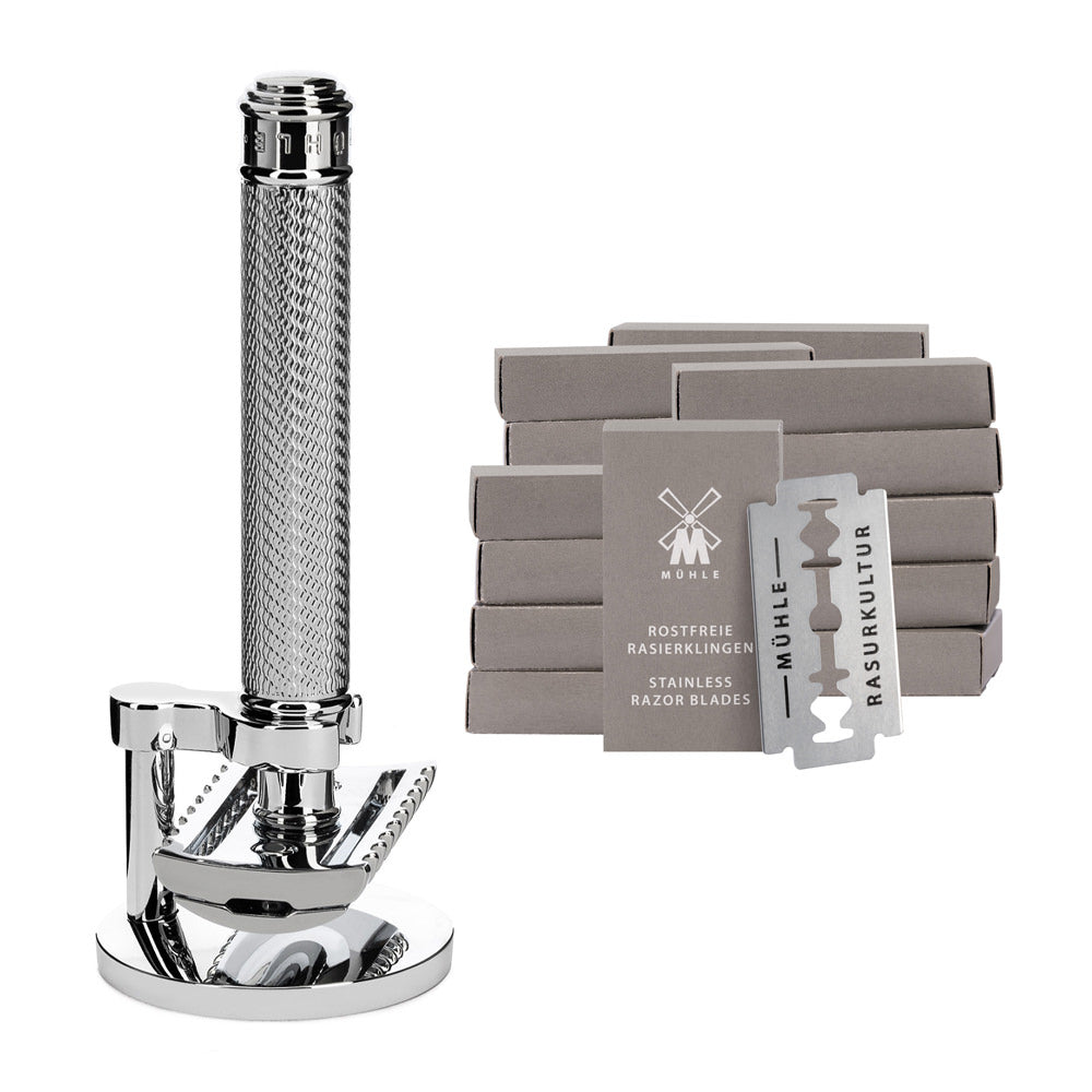 MÜHLE Rasierhobel TRADITIONAL R41 - offener Kamm Metall verchromt