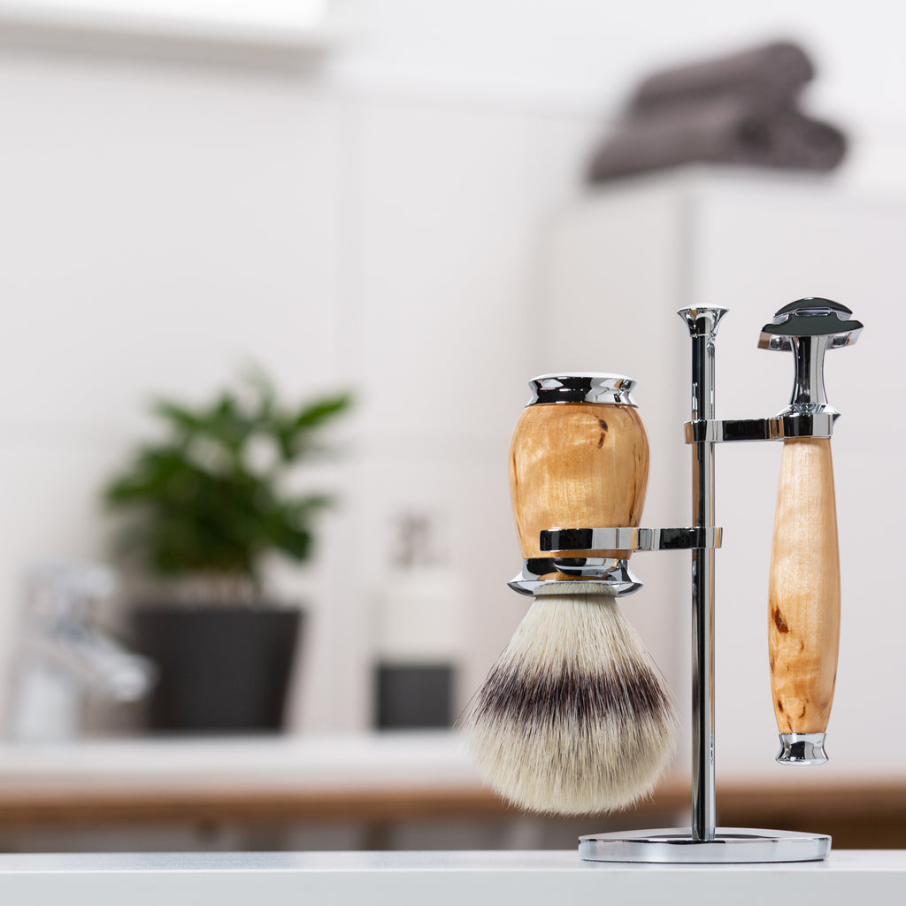 MÜHLE Purist Karelische Maserbirke Rasierset im Bad