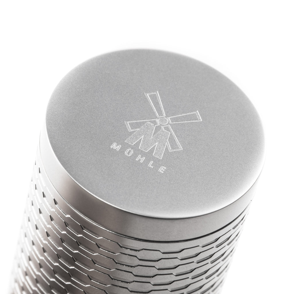 MÜHLE Rocca Edelstahl Rasierpinsel Detail