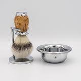 Hellbraunes Rasierpinsel Set im Online-Shop