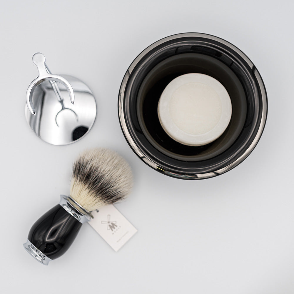 Rasierpinsel Set PURIST in Schwarz von MÜHLE hier günstig kaufen