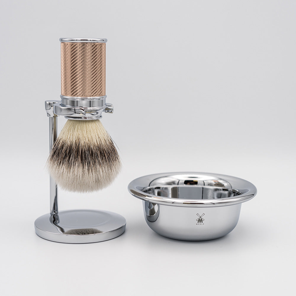 Rasierpinsel Set TRADITIONAL von MÜHLE aus Metall, roségold