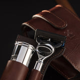 Hochwertiges Reise Rasierset mit Lederetui  von MÜHLE