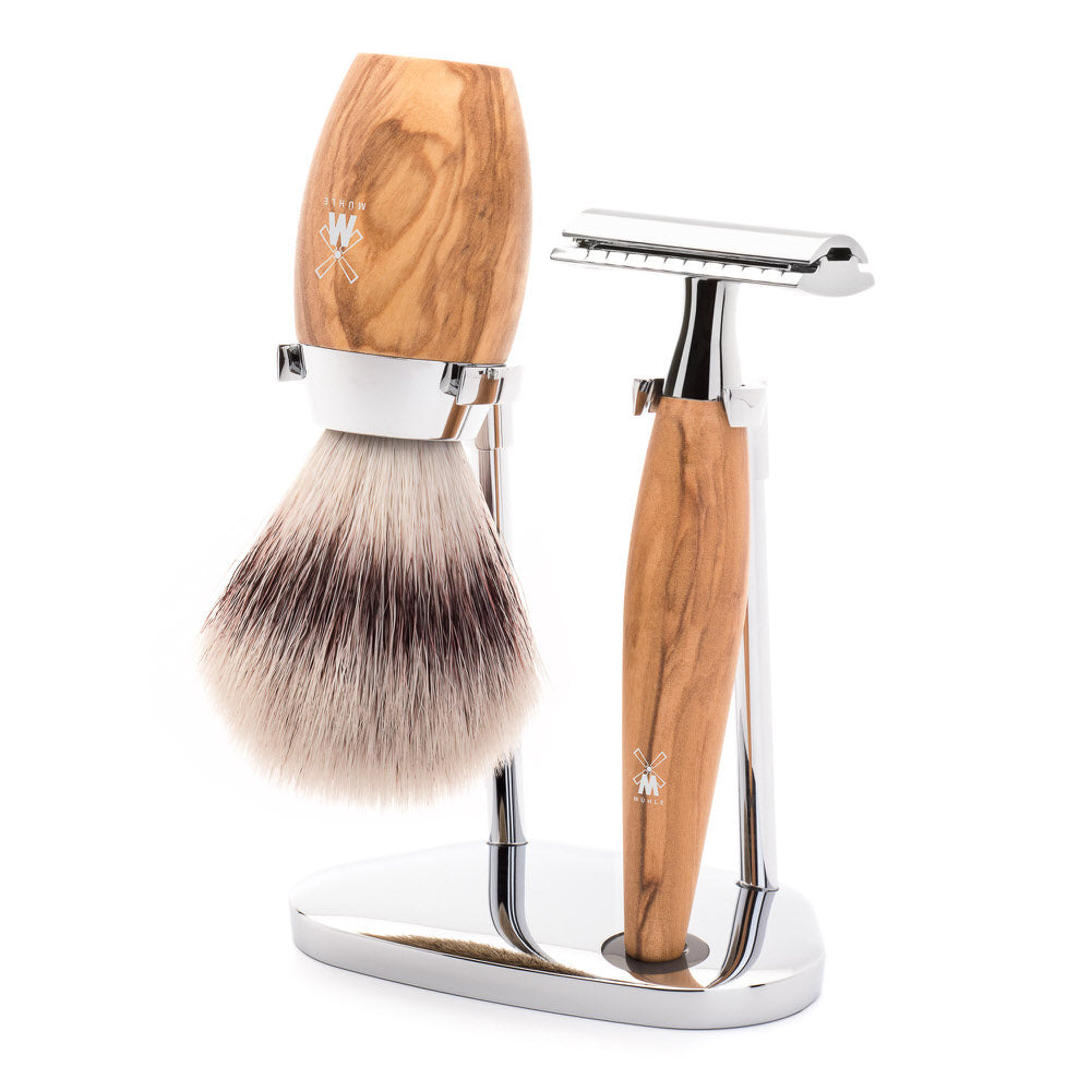 MÜHLE Rasierset Kosmo Olivenholz 3-teilig