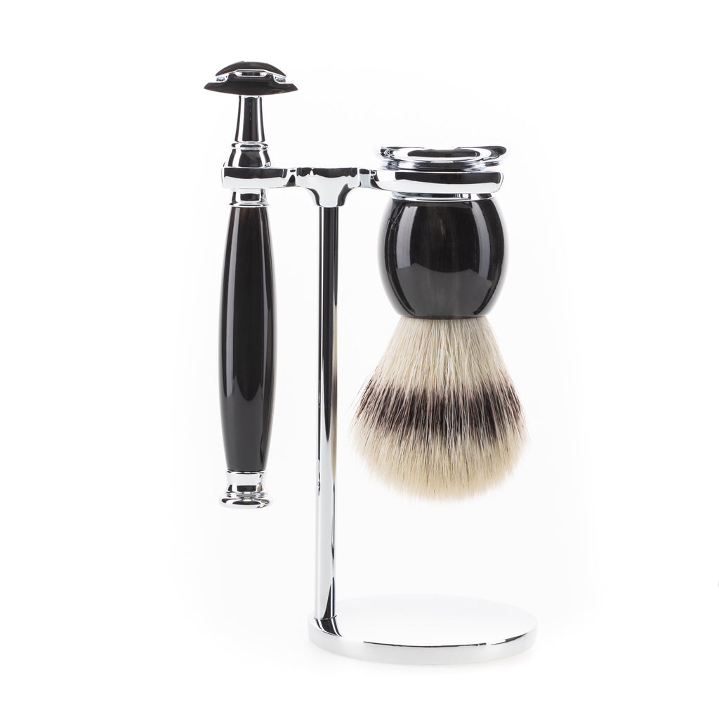 MÜHLE Sophist 3 teiliges Rasierset aus echtem Horn