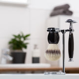 MÜHLE Sophist 3 teiliges Rasierset aus echtem Horn im Badezimmer