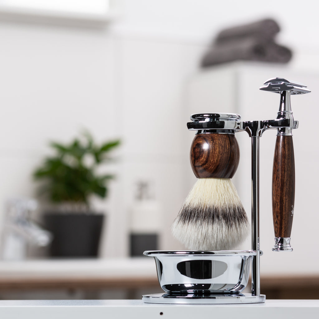 MÜHLE Sophist Eisenholz Rasierset 4 teilig im Bad