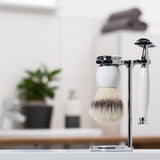 MÜHLE Sophist Rasierset aus Porzellan 3 teilig im Badezimmer