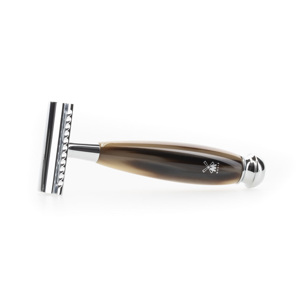 MÜHLE Vivo Rasierhobel aus Edelharz Hornbraun