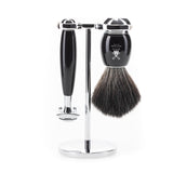 MÜHLE Vivo 3 teiliges Rasierset Edelharz Schwarz